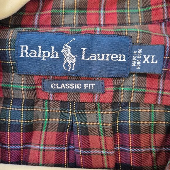 Ralph Lauren Classic Fit Tartan Plaid Button Down Shirt Size XL - Picture 3 of 7
